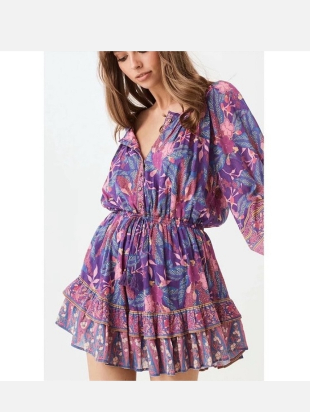 Spell The Gypsy Purple Wisteria Midi Play Dress Sz Xl